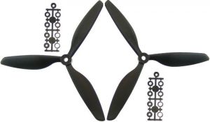 Komplet 2 śmigieł trzypłatowych (CW + CCW) 9x4.5 - czarne